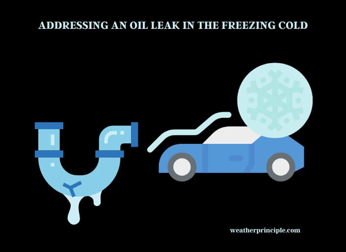 addressing an oil leak in the freezing cold